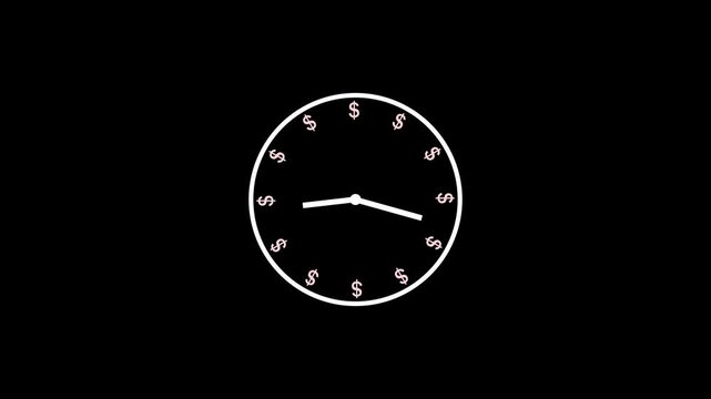 Time is money concept. Businessman showing virtual icon of clock and money for business time management. Clock with a dollar symbols.