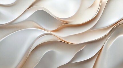 Obraz premium Abstract Beige and White Swirling Curves: A Study in Smooth, Elegant Textures