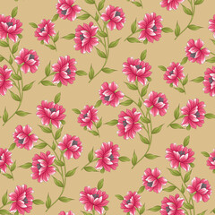 seamless color full paisley flower leaf bunch pattern