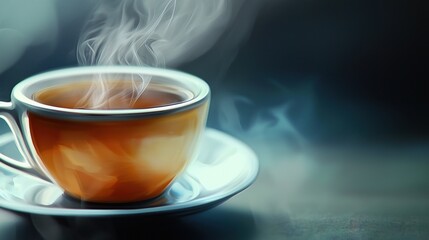 Aromatic Steam Rising from a Cup of Tea