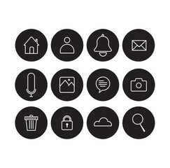 Basic user interface icon set, Ux/Ui outline icons in trendy thin line style. for app, web, website icon collection. editable stroke