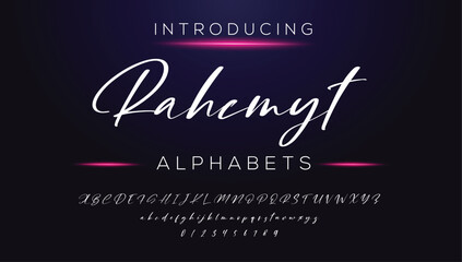 Classic typography serif font. Uppercase, lowercase, ligatures, ampersand, alternate, and number. Vector illustration word. Lettering Minimal Fashion Designs Romance Elegant.