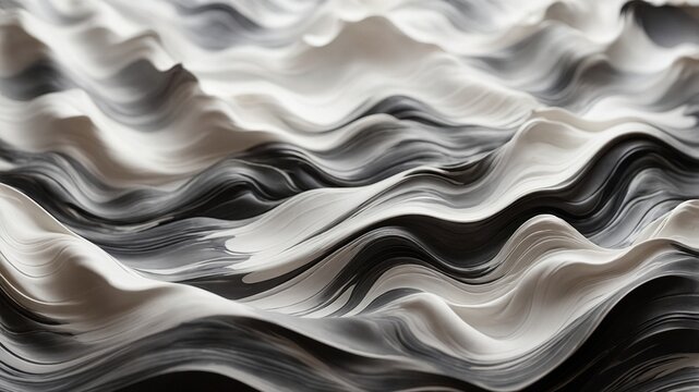 White and grey wavy swirled abstract business background, white and grey waves blending together, soft subtle smooth textured background, HD seamless pattern, dark colored background, minimalistic des