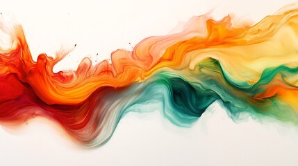 Abstract Fluid Art: A Symphony of Orange and Teal