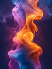 Abstract swirling colorful smoke.