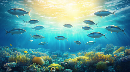 Fototapeta premium coral reef and fishes