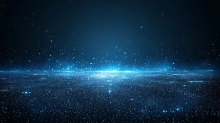 Celestial Glimmering Lightscape A Sparkling Deep Blue Galaxy