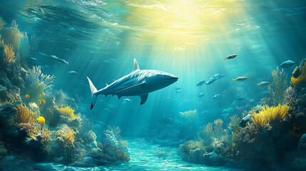 Fototapeta premium coral reef and fishes