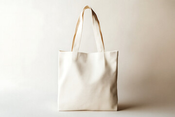 Minimalist Canvas Tote Bag Mockup on Neutral Background for Promotional Design