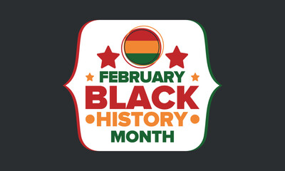 Black History Month 2025. African American History. Celebrated annual. February and October. Poster, card, banner, background. Vector illustration