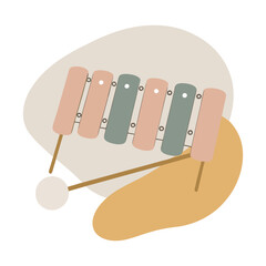  xylophone musical instrument vector illustration