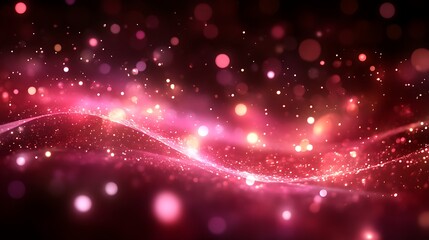 Abstract red sparkling wave background.