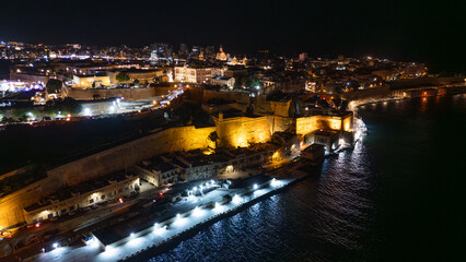 Fototapeta premium Aerial footage in Malta during winter holidays.