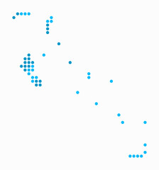 Bahamas dotted map. Digital style map of the country on white background. Bahamas shape with circle dots. Colored dots style. Large size circles. Trending vector illustration.