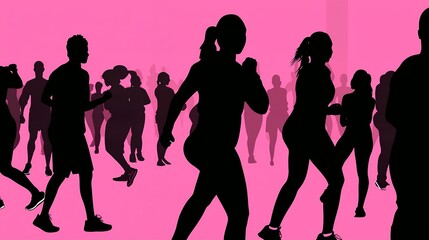 Zumba Fitness Class Diverse Group Exercising