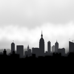 Fototapeta premium Simplified urban skyline backdrop in abstract style skyline silhouette 