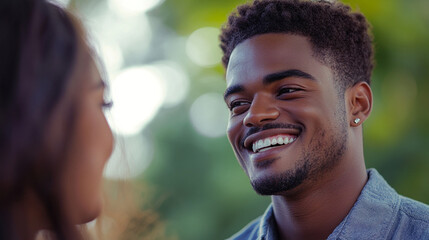 Couple sharing a joyful moment during Proposal Day celebration in a lush garden