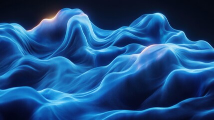 Obraz premium Abstract Blue Fabric Waves