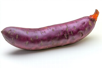 Single Purple Sweet Potato Isolated on White Background