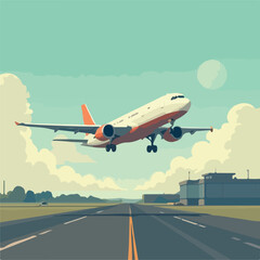 Fototapeta premium Plane Illustration vector design, Plane flying Illustration vector design