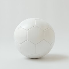 White Soccer Ball on White Background Clean Minimalist Image