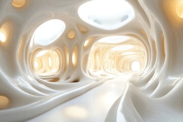 Abstract White Organic Tunnel