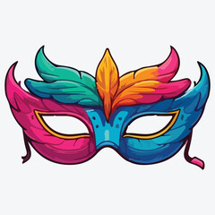 Carnival mask set cartoon vector illustration stock illustration