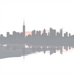 Obraz premium Silhouette of a city skyline in black skyline silhouette 