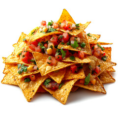 Crispy Nachos with Salsa, Cheese, and Cilantro