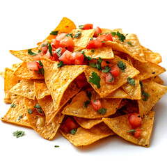 Crispy Tortilla Chips with Salsa and Tomatoes