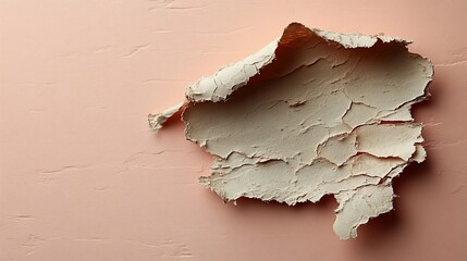 Abstract Beige Texture on Peach Background: A Study in Cracked and Flaked Material