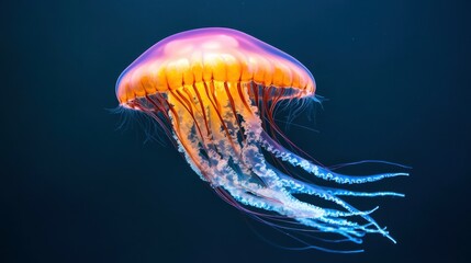 Fototapeta premium Ethereal Jellyfish in Vibrant Underwater Colors