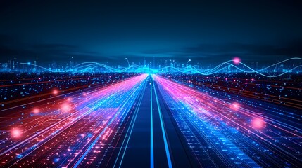 Fototapeta premium Future technology, digital highway