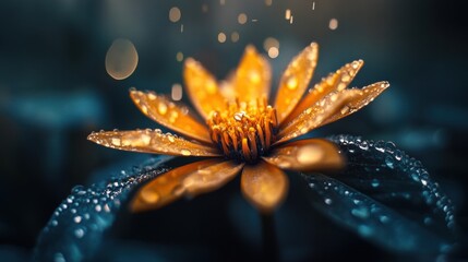 Dew-Kissed Golden Flower