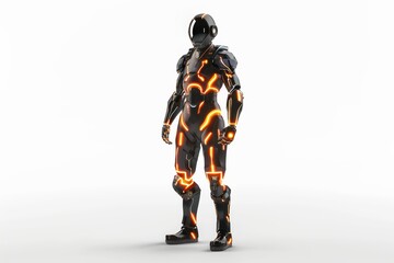 Fototapeta premium Futuristic neon cyborg suit display