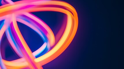 Abstract Neon Light Trails Swirling Design