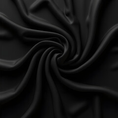Fototapeta premium Processed collage of smooth elegant wavy deep black silk cloth fabric material texture. Background for banner, backdrop or texture for 3D mapping