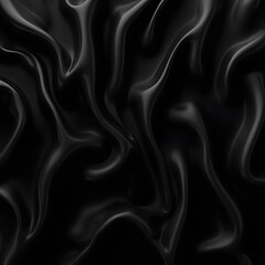 Obraz premium Processed collage of smooth elegant wavy deep black silk cloth fabric material texture. Background for banner, backdrop or texture for 3D mapping