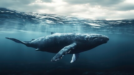 Obraz premium Serene Mammal Swimming in Clear Water