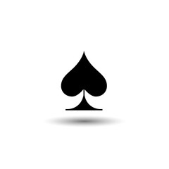 Fototapeta premium Playing card suit symbol. Pikes spades vector illustration