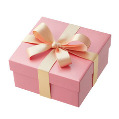 Obraz premium pink gift box with ribbon