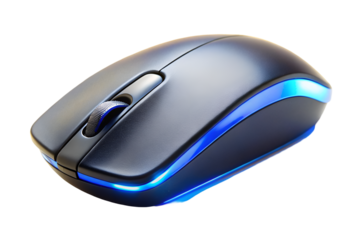 Wireless computer mouse with blue led light