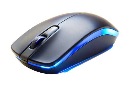 Wireless computer mouse with blue led light