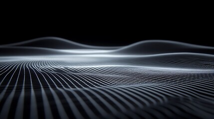 Abstract Gridded Waves Dark Background
