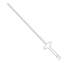 Anggar sword continuous line. Continuous one line drawing anggar sword. Sport, fight  concept. Single line drawing