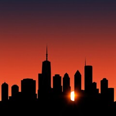 Obraz premium Fresno california skyline skyline silhouette 