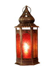 Arabic Ramadan Lantern isolated .Decoration lamp cut out