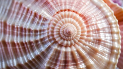 Intricate Spiral Seashell in Pink and Beige Hues