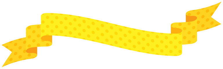 Vector illustration of Simple Curved ribbon with dot pattern 8 (yellow)