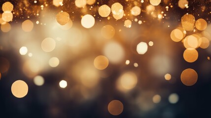 Fototapeta premium Vibrant light flares on dark backdrop colorful gold and silver effects for a festive atmosphere